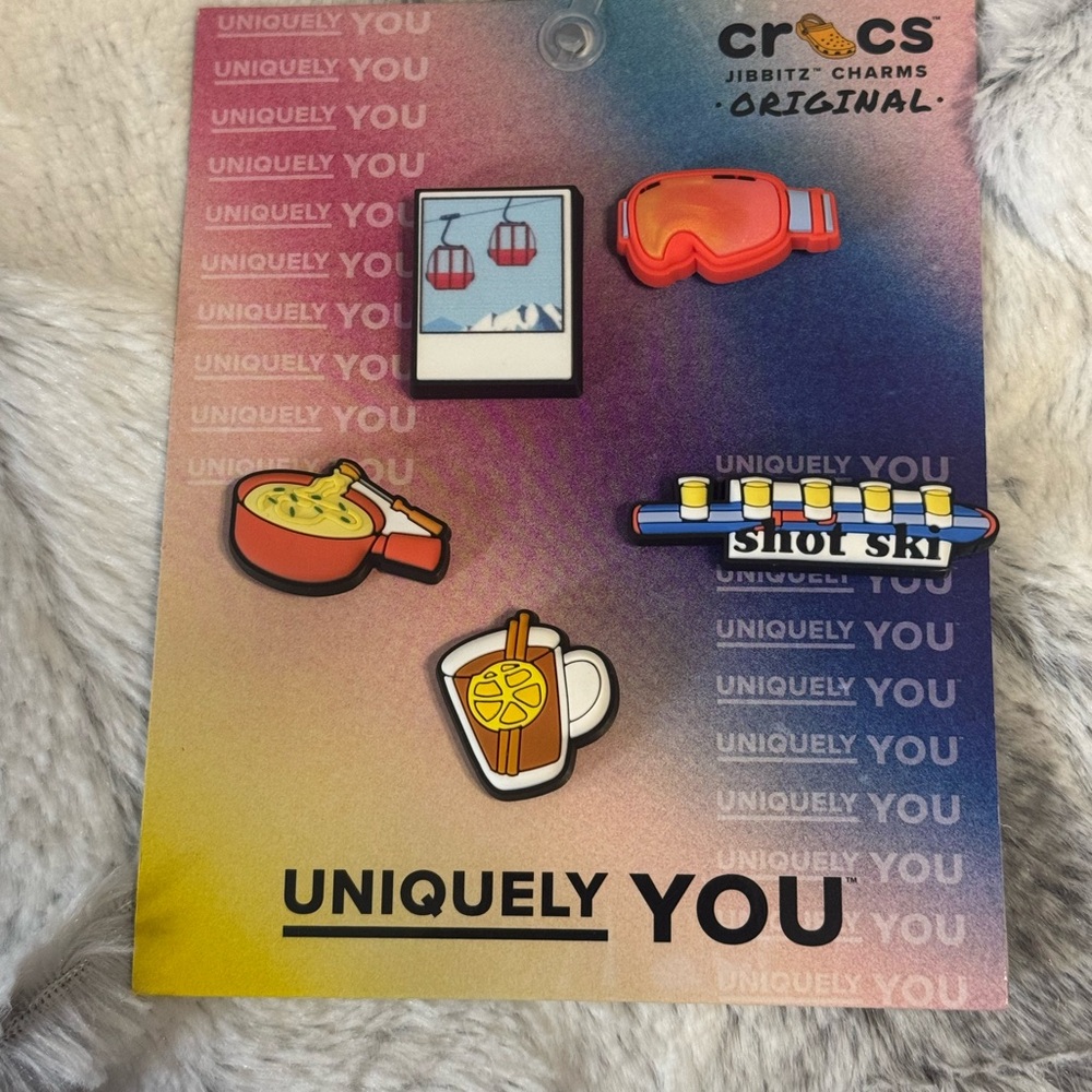 Crocs - Crocs Jibbitz Charms - Ski Theme - 5 NEW Charms - Authentic Crocs Item